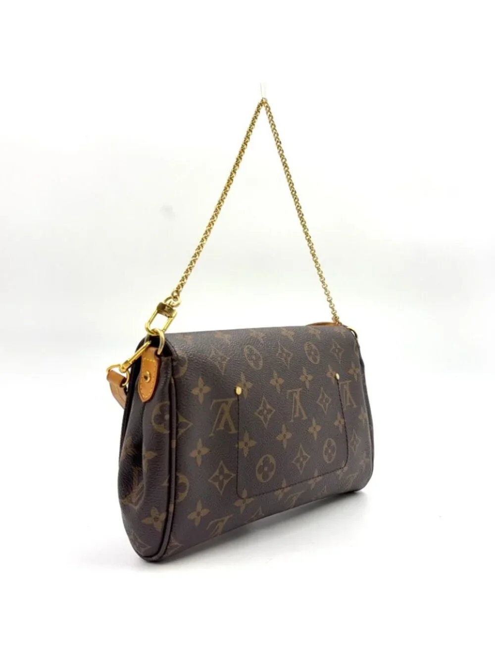 Louis Vuitton Favorite MM Monogram Leather Brown Light Handbag Gold